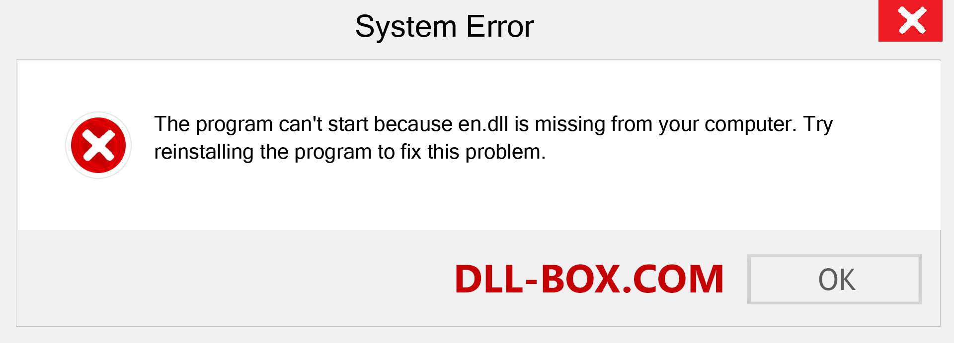  en.dll file is missing?. Download for Windows 7, 8, 10 - Fix  en dll Missing Error on Windows, photos, images